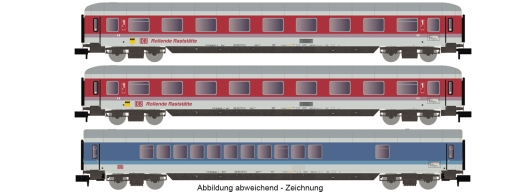 Arnold HN4365 - DB AG, 3-tlg. Set Reisezugwagen „Rollende Raststätte”, Ep. V