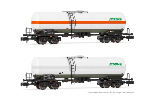 Arnold HN6539 - FS, 2er-Set, 4-achs. Kesselwagen Zags/Zas, SOGETANK, Epoche V