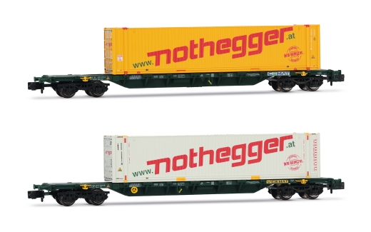 Arnold HN6657 - 2-tlg. Set 4-achs. Containerwagen, Ep. V-VI