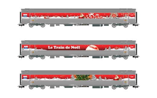 Jouef HJ4200 - SNCF, dreiteiliges Coca-Cola-Weihnachtszugset „Train de Noel“ von 2010, Ep. VI