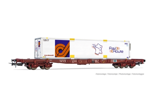 Jouef HJ6243 - TOUAX, 4-axle container wagon Sgss with swap body Rail Route, Ep. V