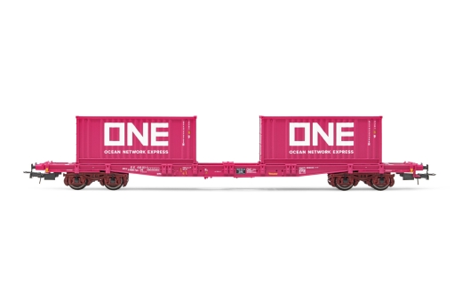 Jouef HJ6261 - TOUAX, 4-achs. Containerwagen S7B, beladen mit 2 x 20 Container „ONE, Ep. V