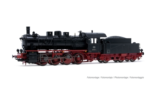 Rivarossi HR2892S - DB, stoomlocomotief met tender 055 632-4, in zwart-rode kleurstelling, Ep. IV, met DCC-geluidsdecoder