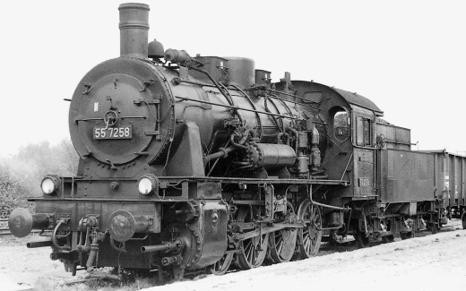 Rivarossi HR2893 - DR, Dampflokomotive mit Schlepptender 55 7254, in schwarz-roter Farbgebung, Ep. III