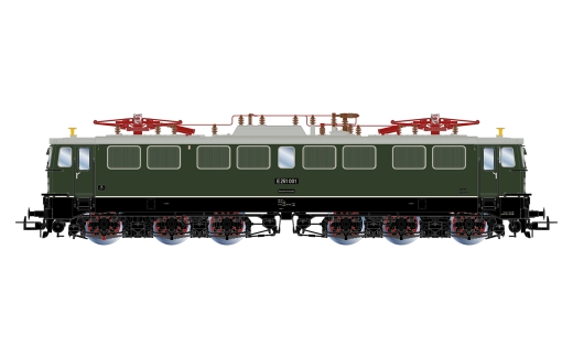 Rivarossi HR2941S - DR, heavy six-axle electric locomotive E251 001 in green livery with black bogies, Ep. III, with DCC sound decoder