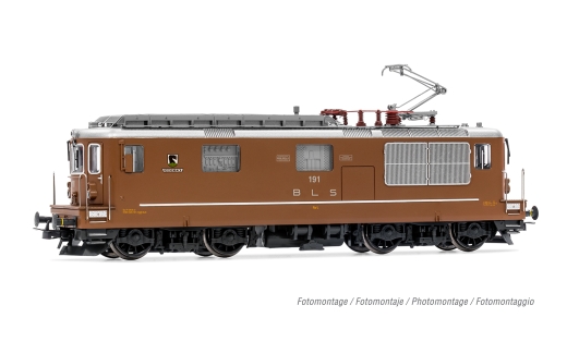 Rivarossi HR2960 - BLS, locomotora eléctrica polivalente de cuatro ejes Re 4/4 191 “Reichenbach”, con pantógrafo de un brazo, marrón, época IV-V