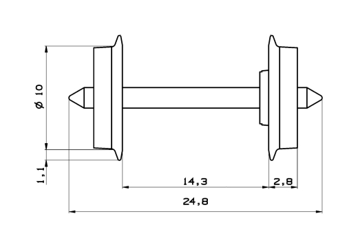 Roco 40177 - DC-NEM standard wheel set