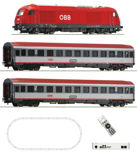 Roco 5110005 - set digital de arranque z21: Locomotora diésel Rh 2016 con tren expreso