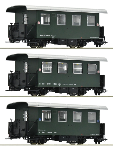 Roco 6240001 - 3 pz. Set: carrozza passeggeri a scartamento ridotto, ÖBB