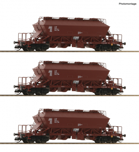 Roco 6680018 - Coffret de 3 wagons à potasse DR